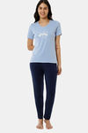 Amante Cotton Elastane Loungewear Bottom - Ocean Cavern Solid — thumbnail 5